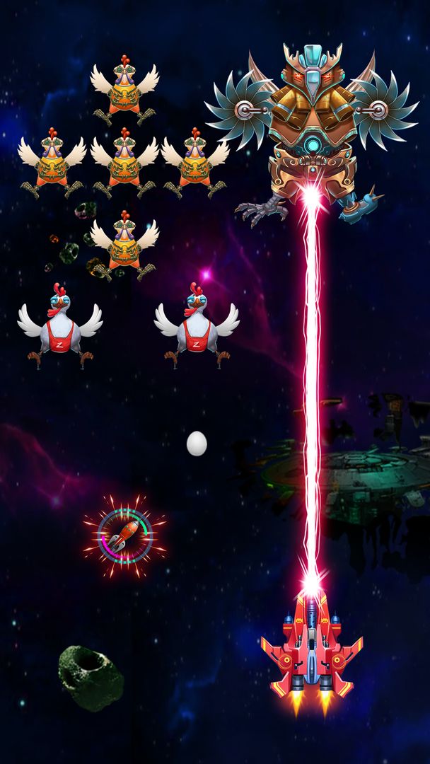 銀河攻擊：雞射手遊戲截圖