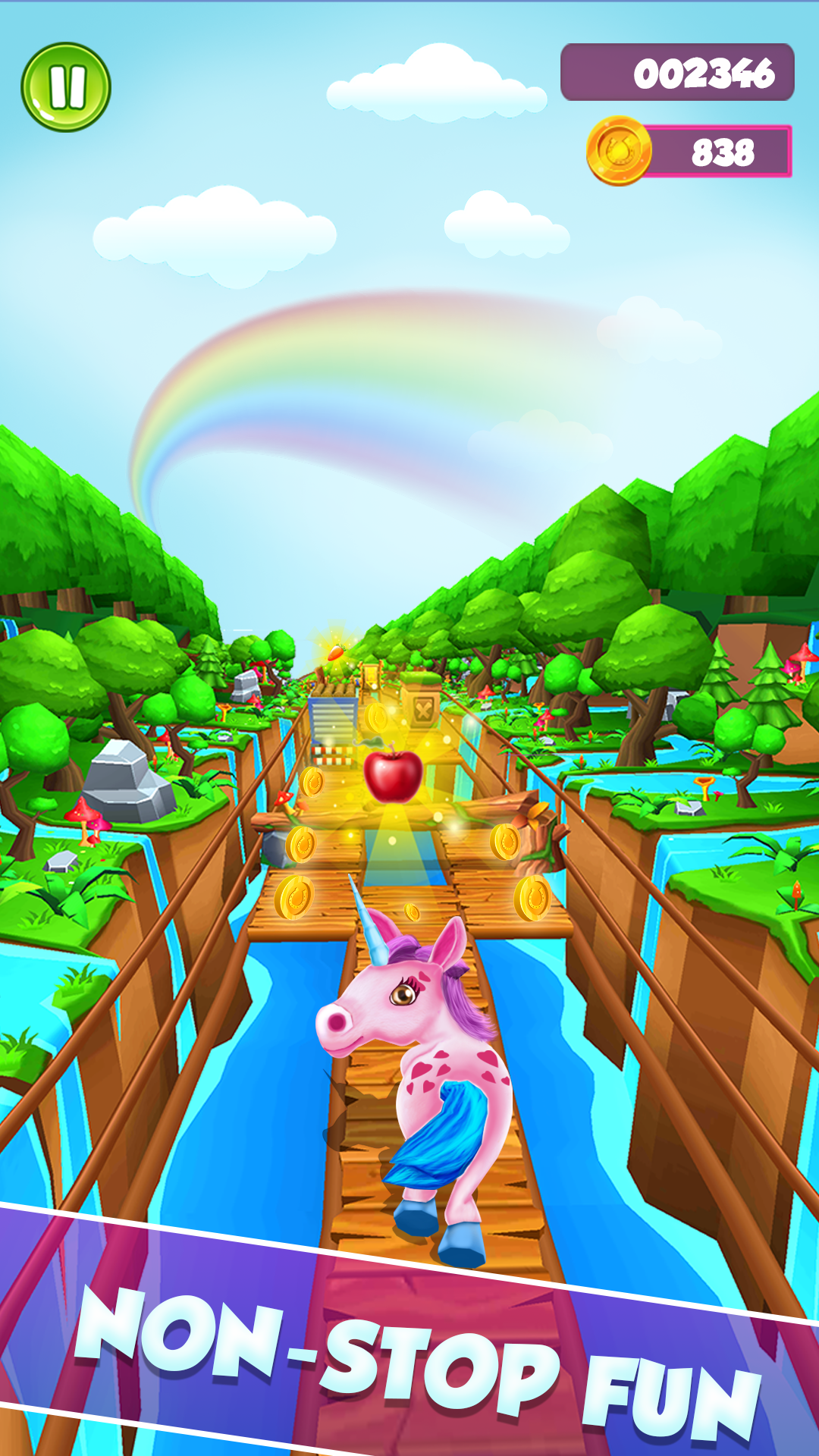Screenshot 1 of Unicorn Run Rush: Permainan Pelari Tanpa Kesudahan 