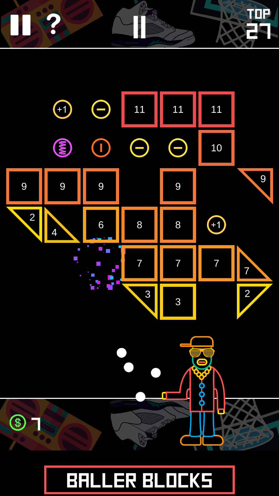 Baller Blocks - Swag & Ballz Game Screenshot