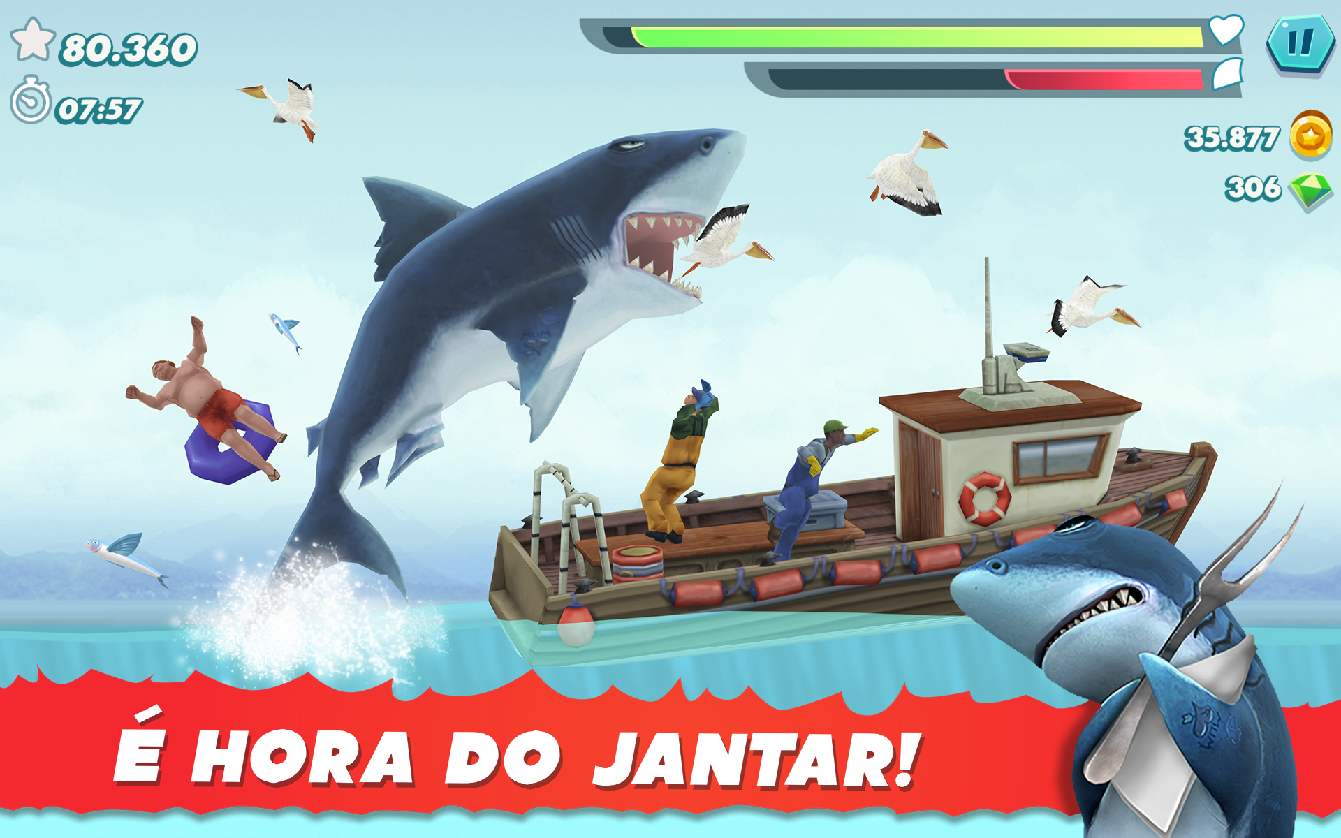 Captura de Tela do Jogo Hungry Shark Evolution: Ataque