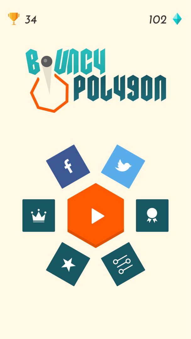 Bouncy Polygon 게임 스크린 샷