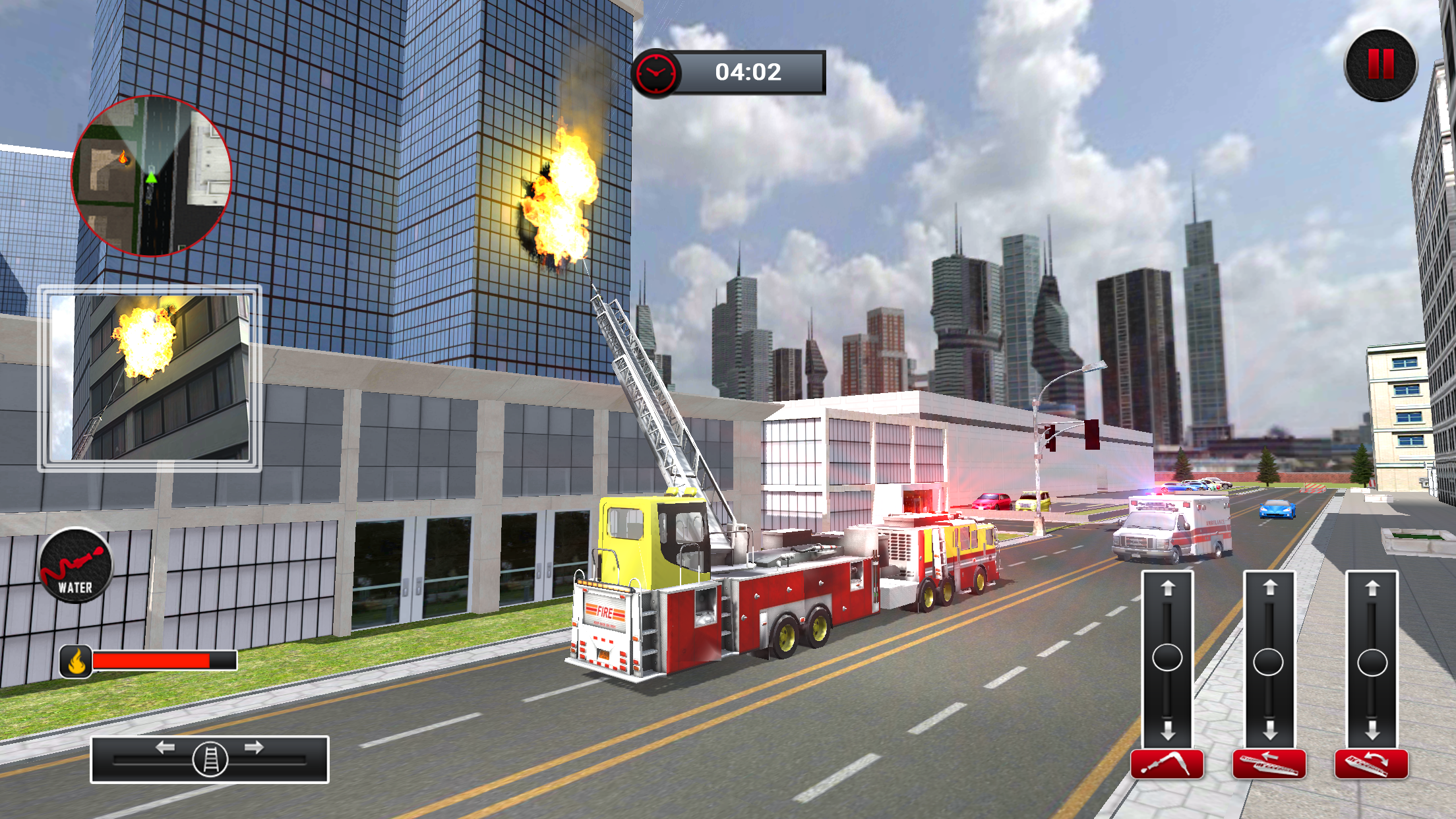 Screenshot 1 of Juegos de camiones de bomberos de rescate de la ciudad 1.29
