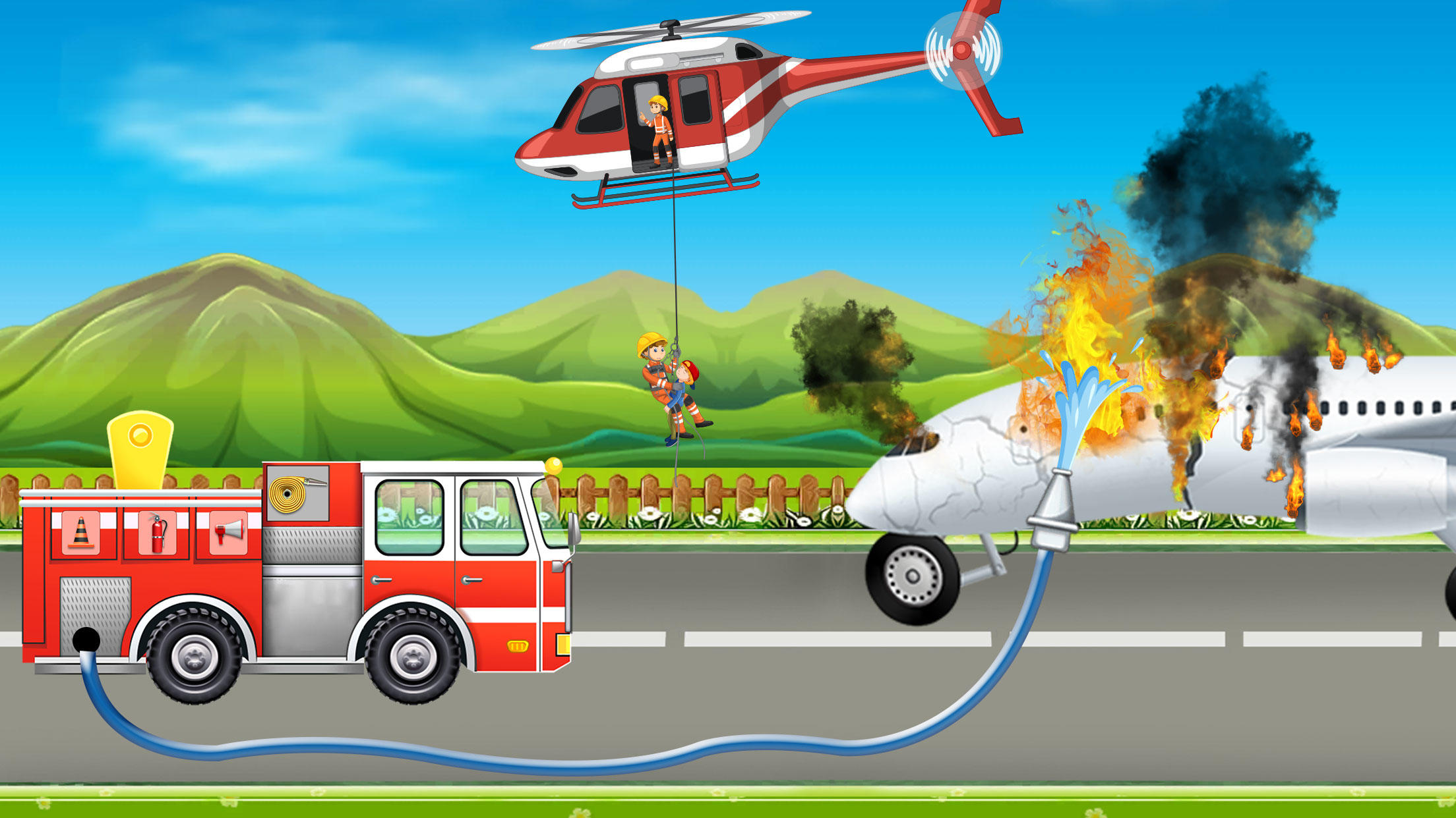 Fire Engine Rescue Truck Games遊戲截圖