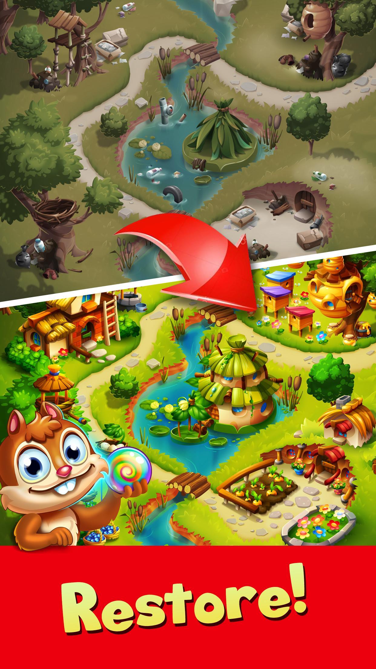 Forest Rescue: Bubble Pop Game Screenshot