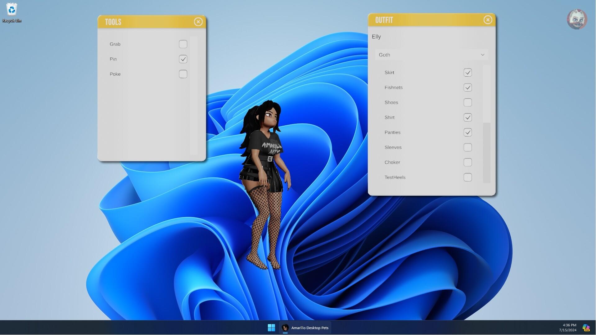 Amarillo's Desktop Pets Game Screenshot