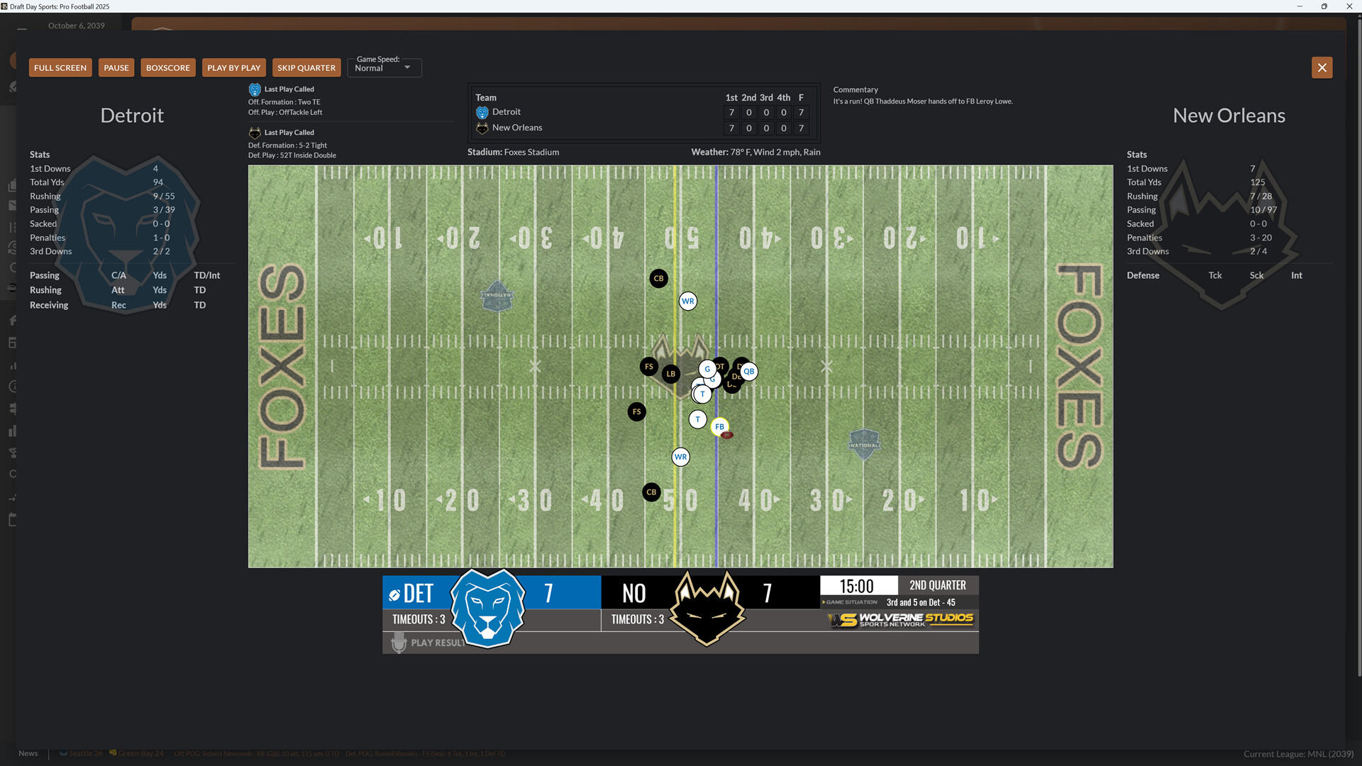 Draft Day Sports: Pro Football 2025 Game Screenshot