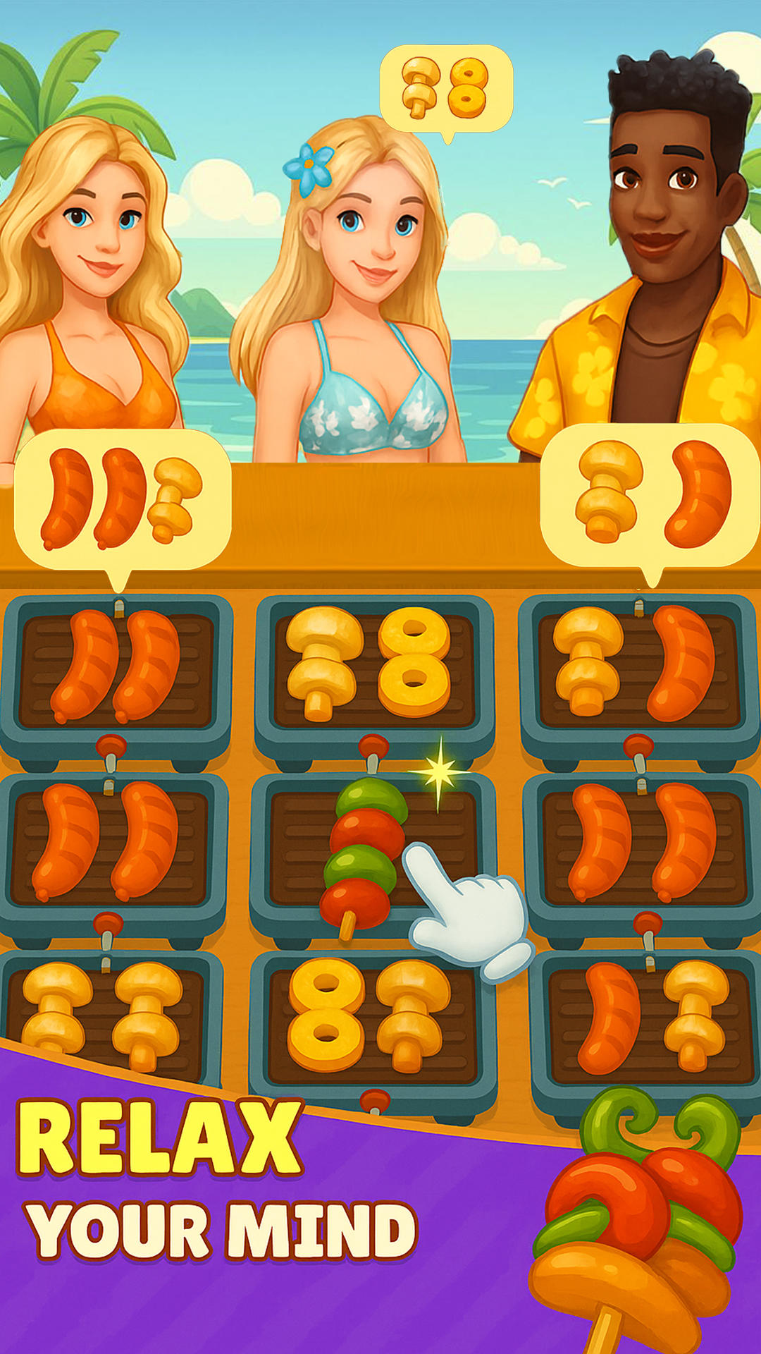 Foodie Skewer Sort - BBQ Match Game Screenshot