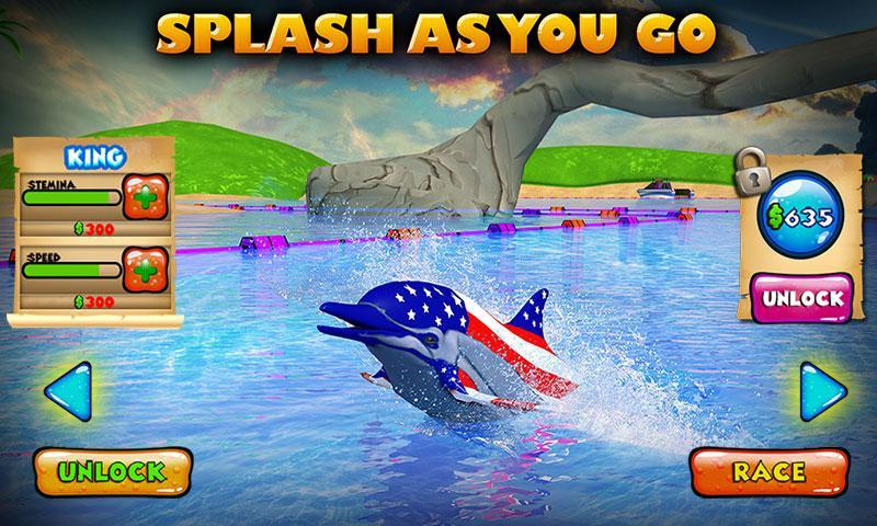 Screenshot of Dolphin Racing 3D