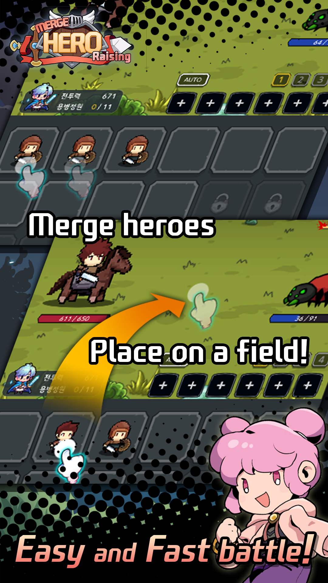 Screenshot of Merge Hero Raising