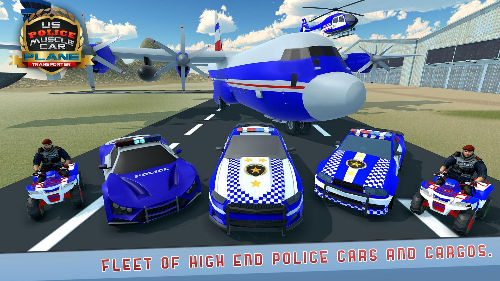 Screenshot of US Police Muscle Car Cargo Plane Flight Simulator