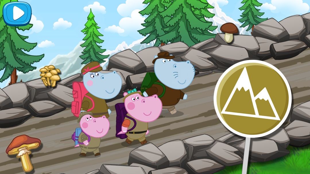 Hippo Family: Mountain Camping screenshot game