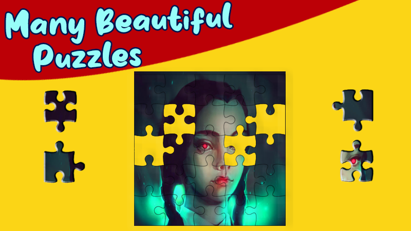 Jigsaw Wednesday Addams Puzzle Game Screenshot