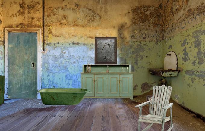 放棄されたゴーストタウンのエスケープ ゲームのスクリーンショット