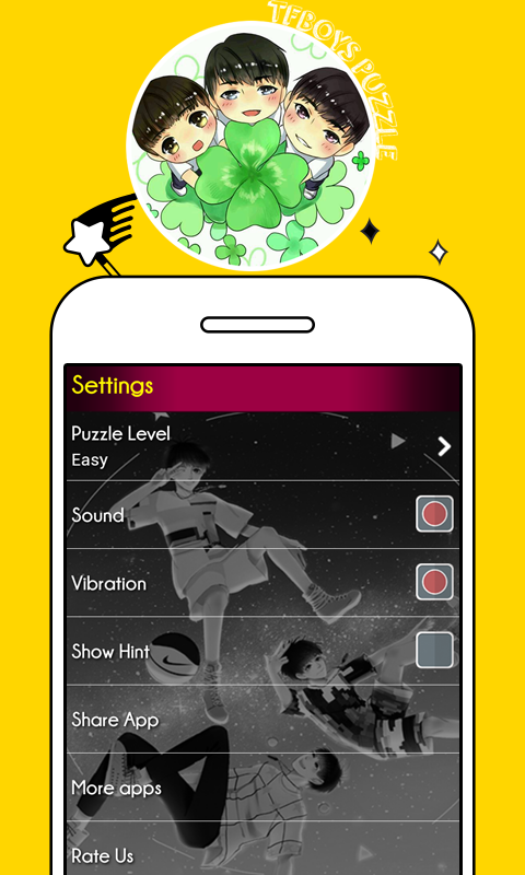 Скриншот игры TFBOYS Puzzle Game 🍀