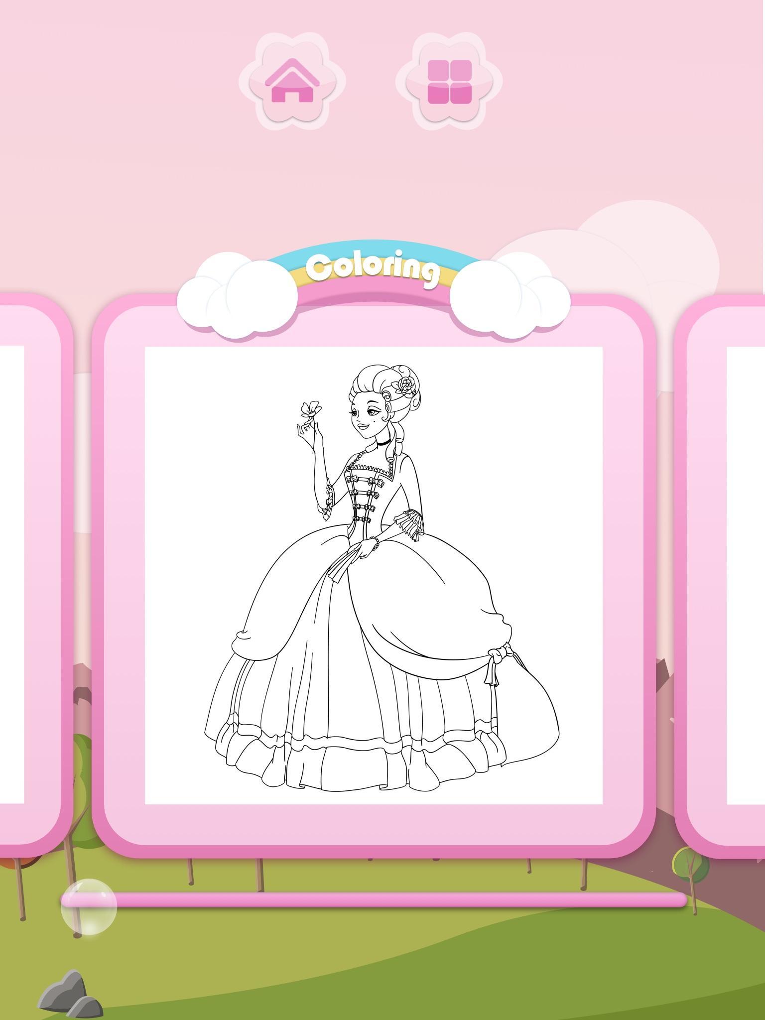 Cuplikan Layar Game Princess Coloring Books