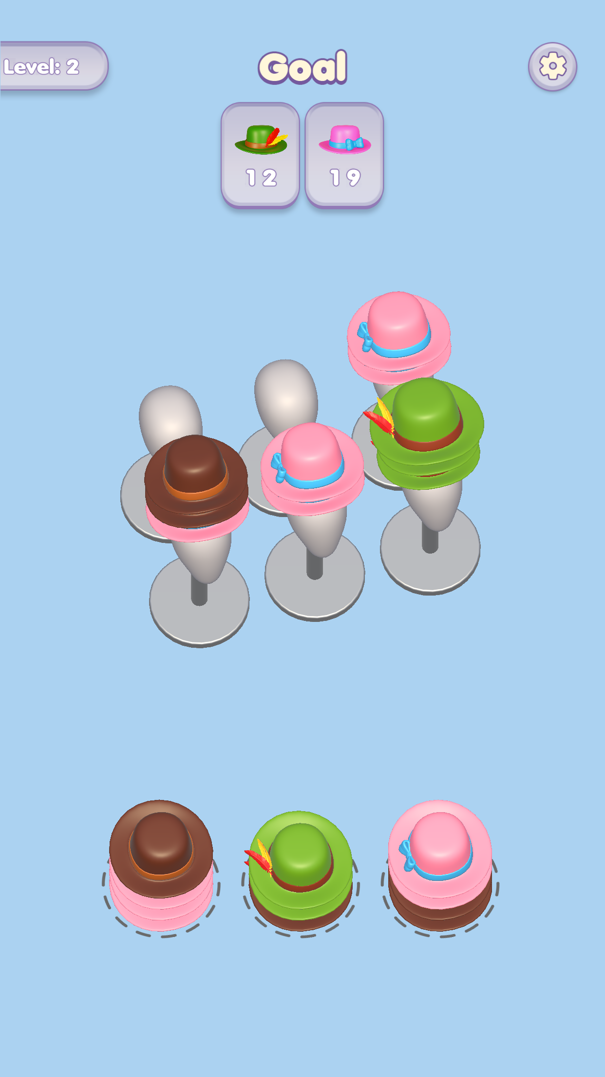 Hat Sort Puzzle Game Screenshot