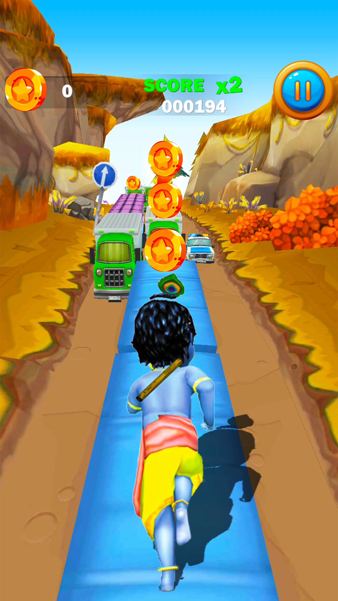Krishna Little Boy Subway Dash screenshot game