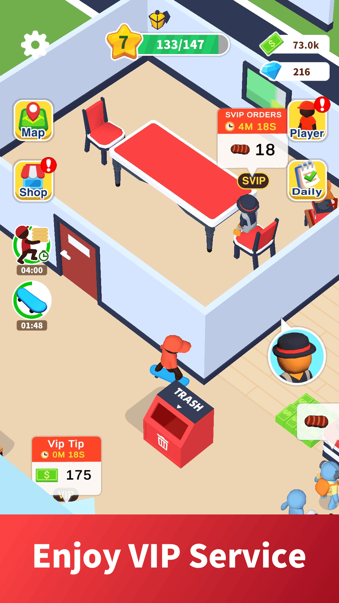 Pizza Shop Tycoon Game Screenshot