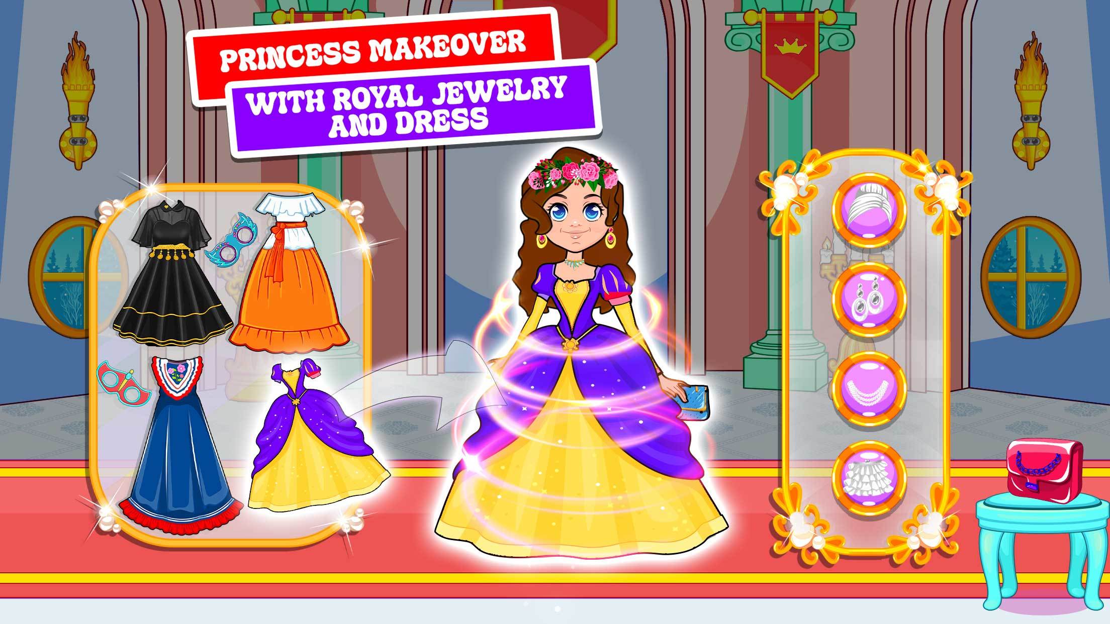 open lace back dress Dress Up Princess Game for girls offline
