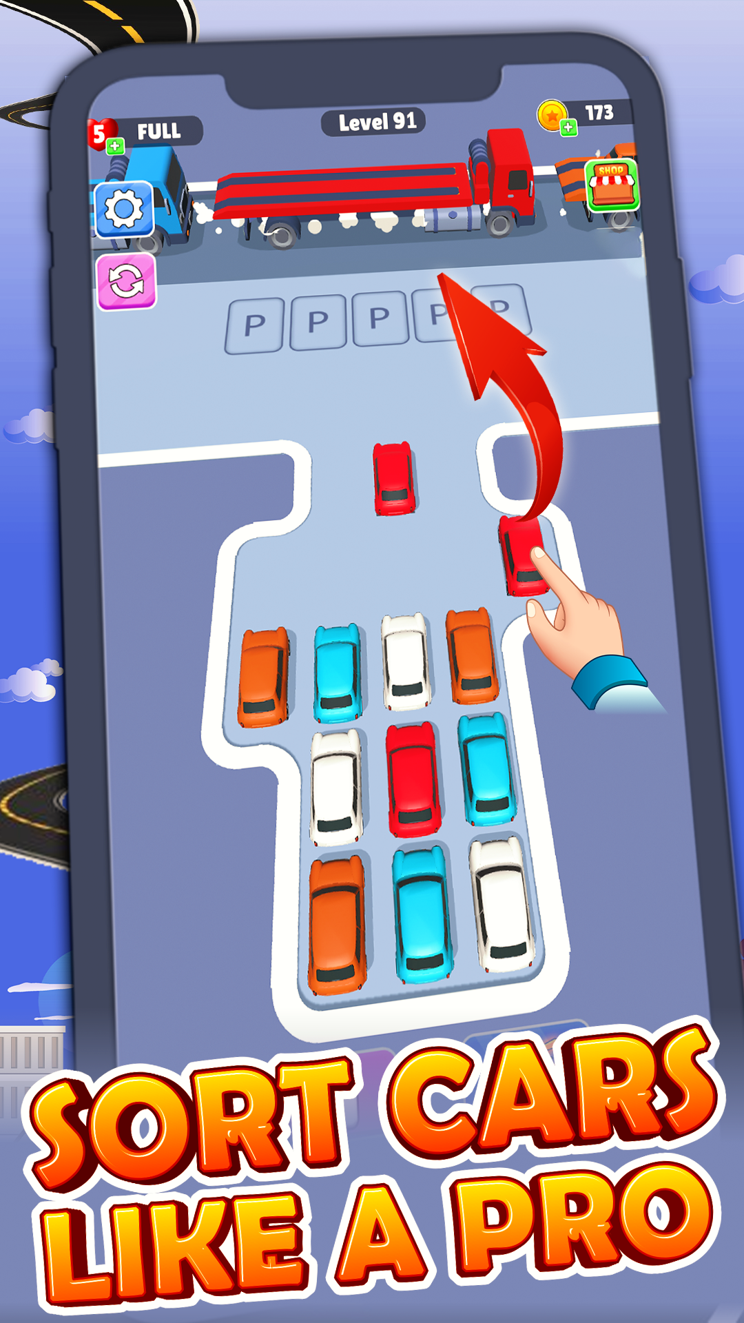 Cuplikan Layar Game Car Color Sort: Truck Jam Game