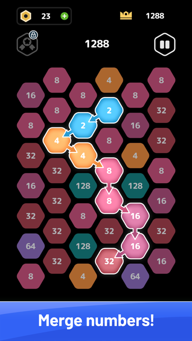 HexaMerge - Number Puzzle screenshot game