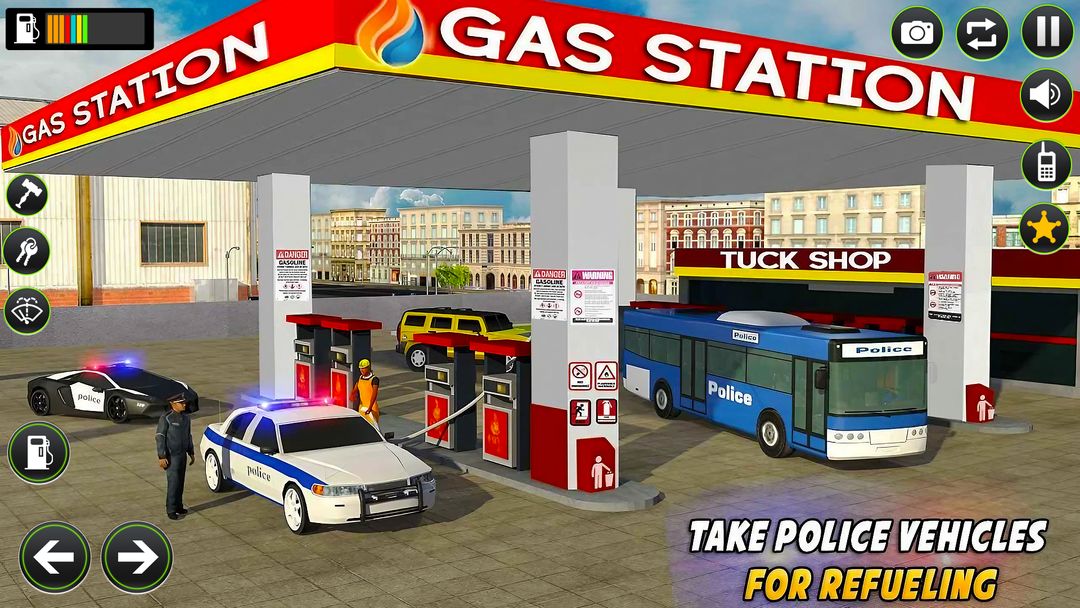 Screenshot of Gas Station Police Car Parking