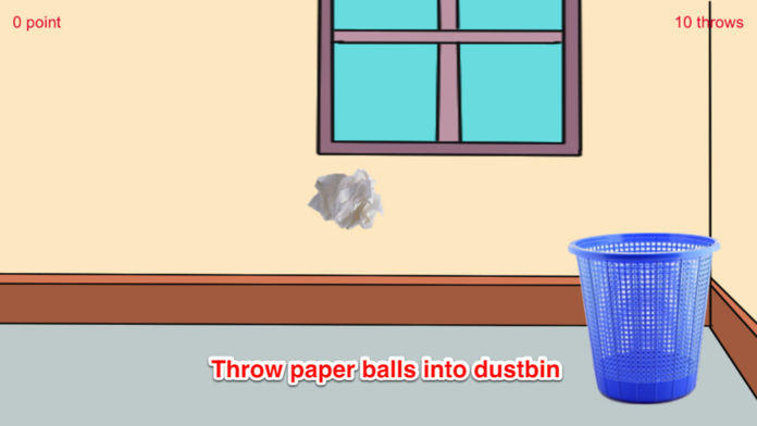 Captura de Tela do Jogo A Paper Ball Throw Into Bin