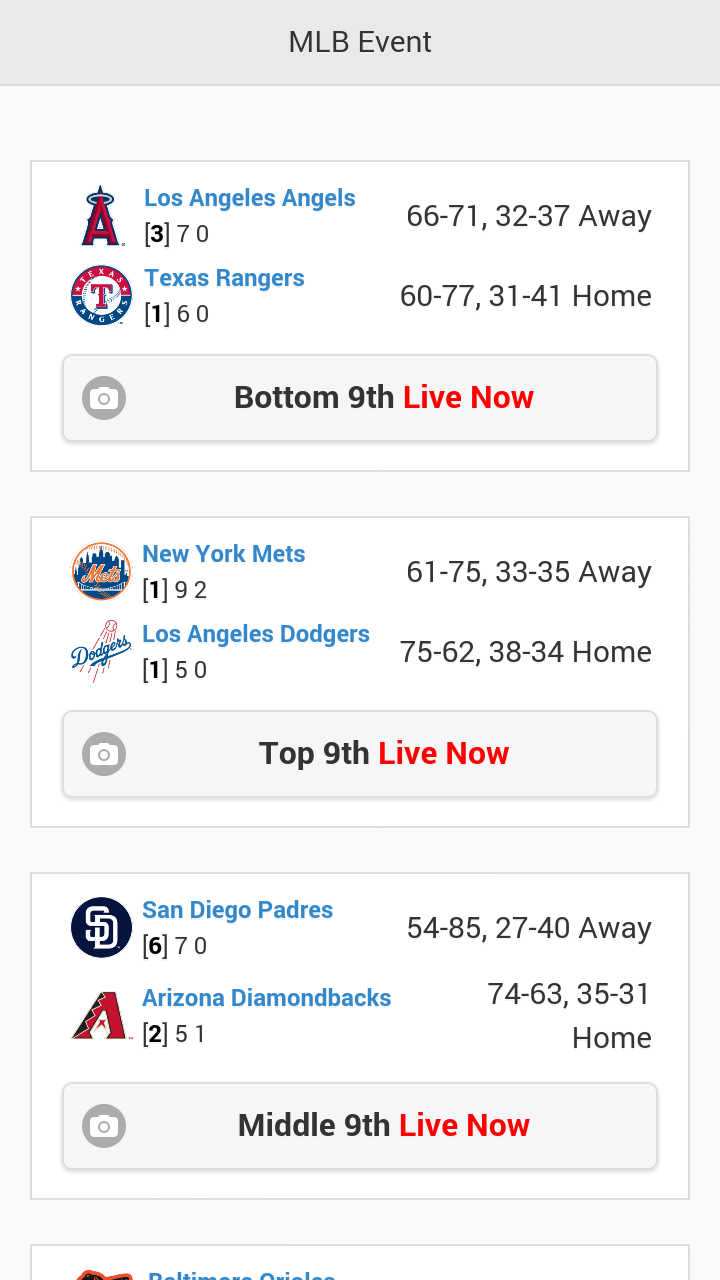 Screenshot 1 of ការប្រកួតកីឡាបេស្បល MLB ដោយឥតគិតថ្លៃ - ស្ទ្រីម HD 1.0.1