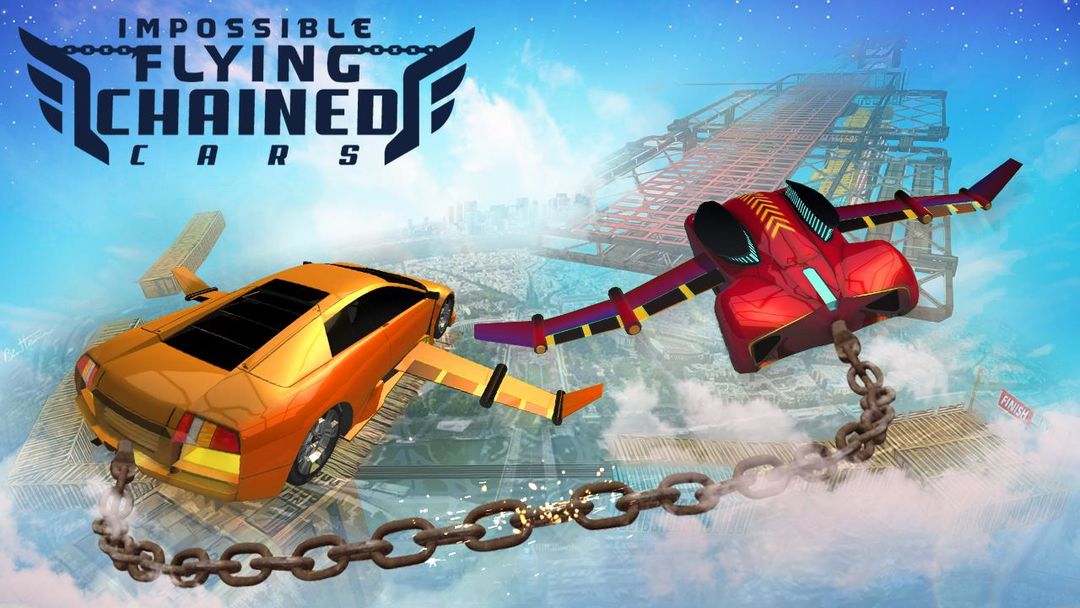 Screenshot of Impossible Flying Chained Car Games