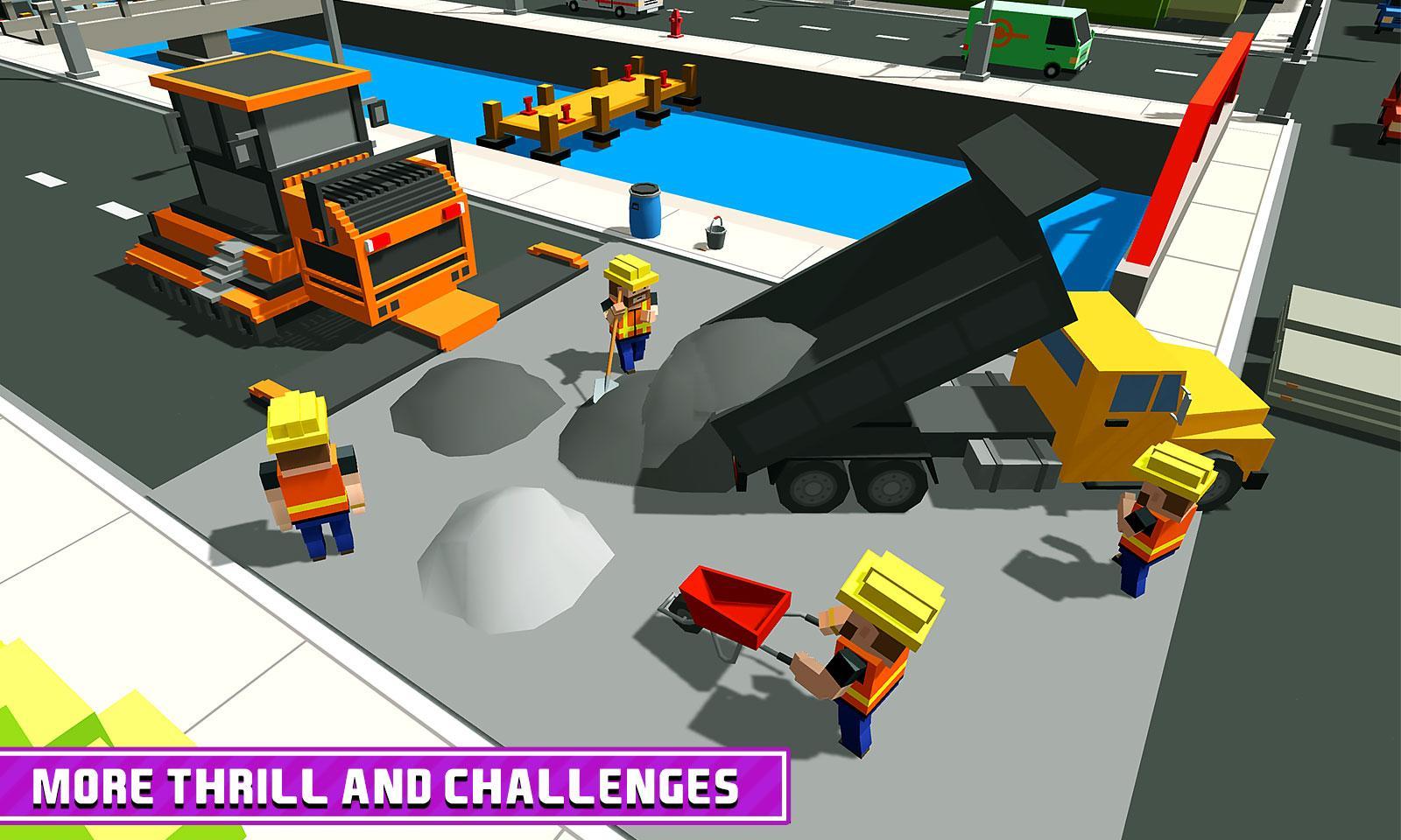 Blocky Highway Road Building Game Screenshot