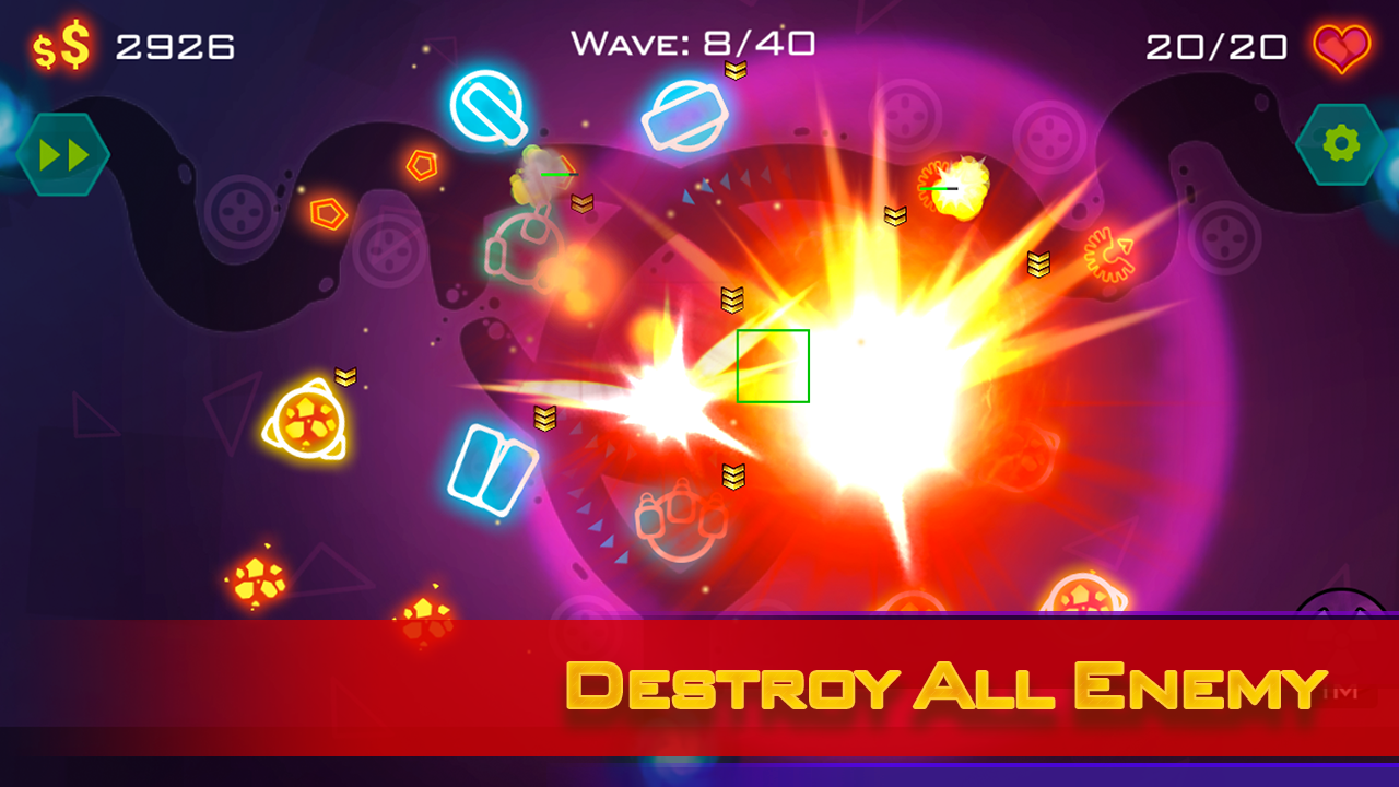 Tower Defense: Geometry War Game Screenshot