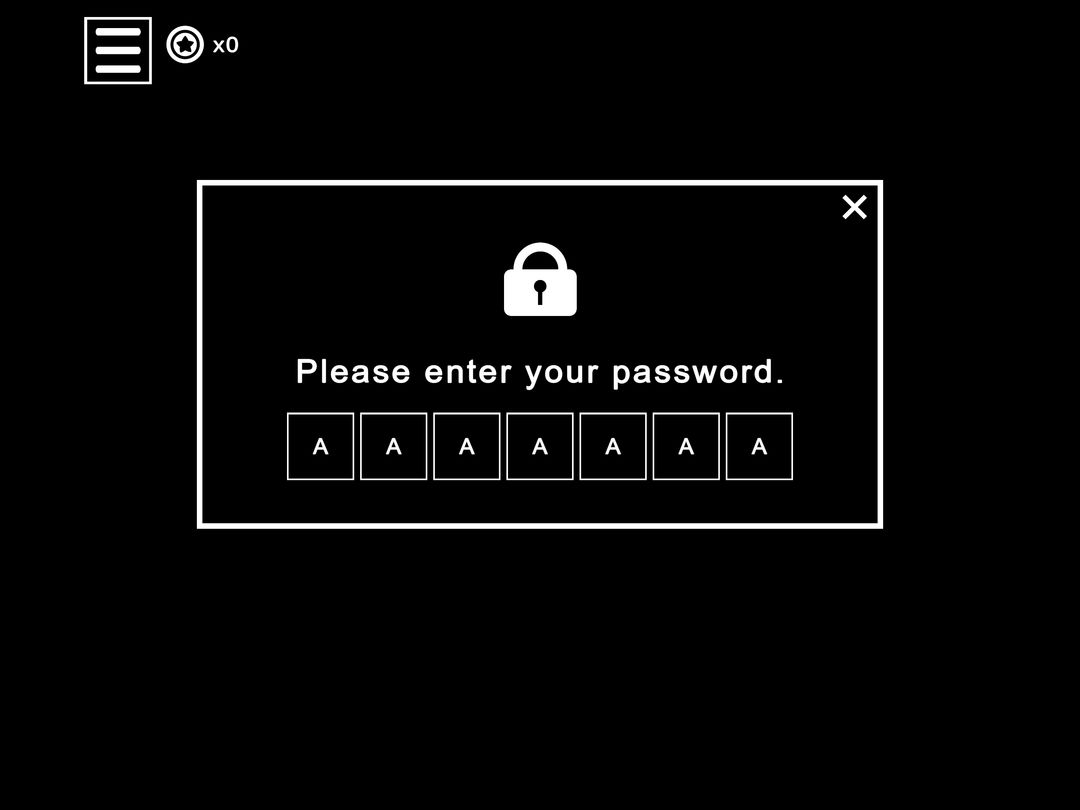 Screenshot of Escape Game : Button and Text