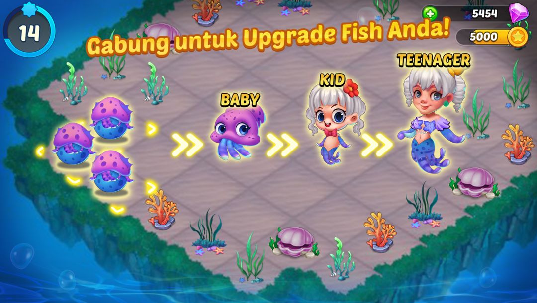 Merge Mermaids-design home&create magic fish life. screenshot game
