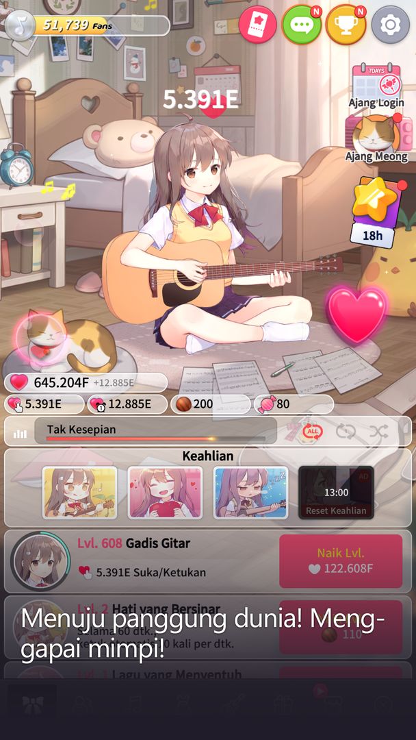 Gadis Gitar: Game Musik Menenangkan screenshot game