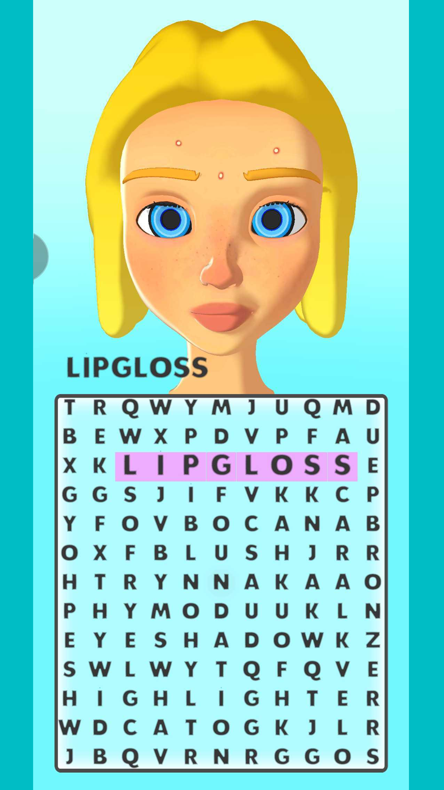 Make-Up Beauty: Word Search 遊戲截圖