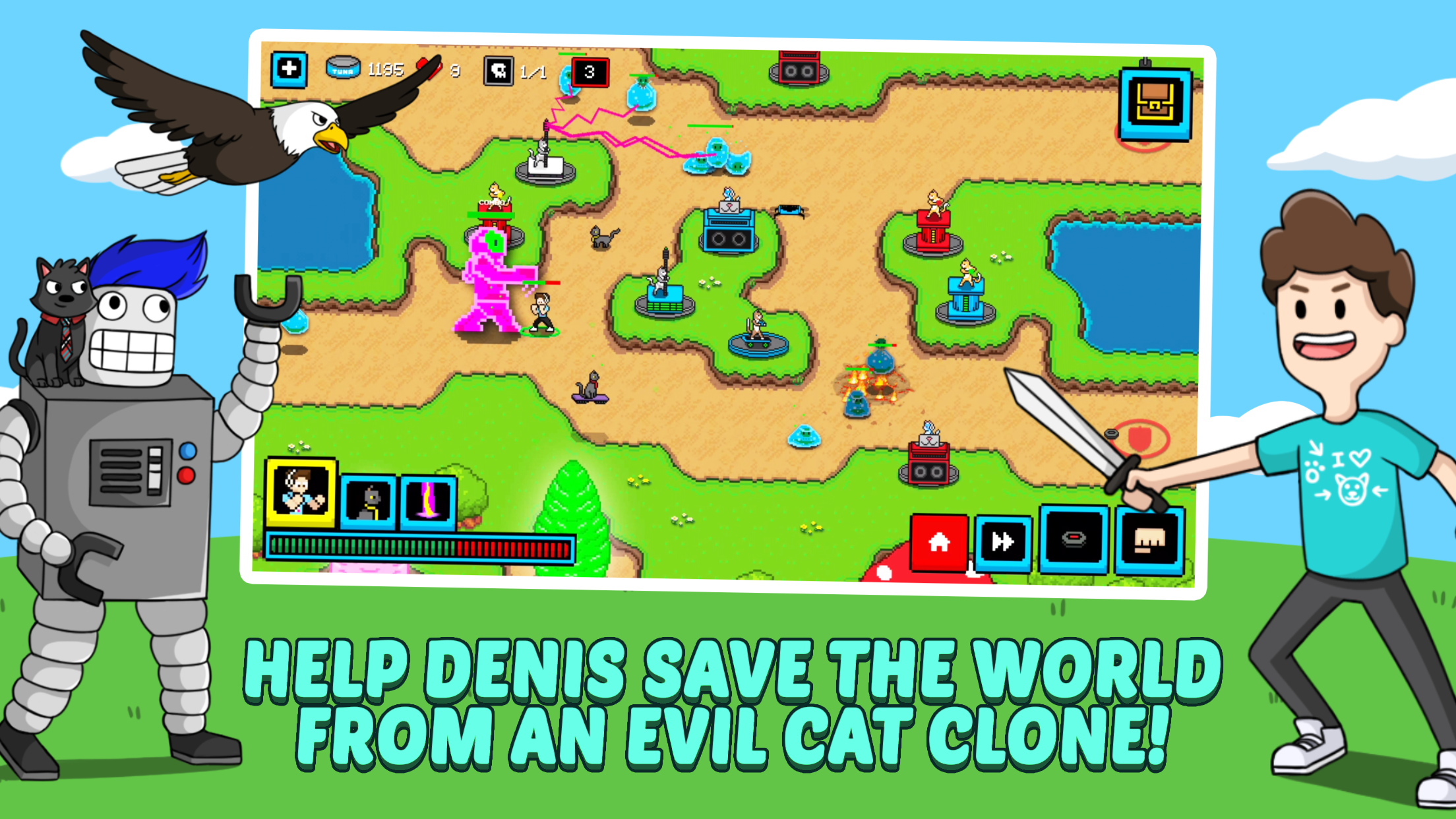 Screenshot 1 of Cats & Cosplay: jogo de luta épico de Tower Defense 6.0.3