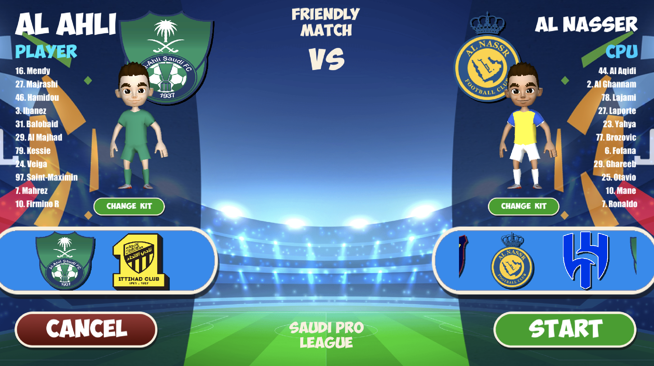 Screenshot 1 of Trò chơi bóng đá Saudi Pro League 1.1