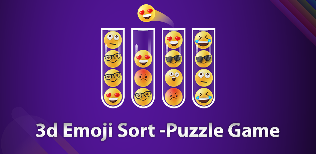 Emoji Sort Puzzle Matching 3D 비디오 스크린샷