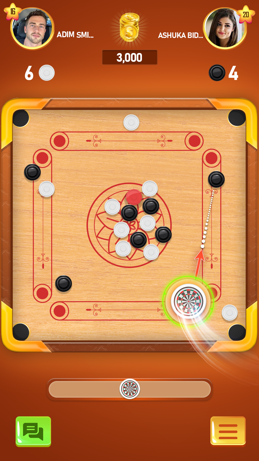 Captura de Tela do Jogo Royal Carrom Board・Disc Pool