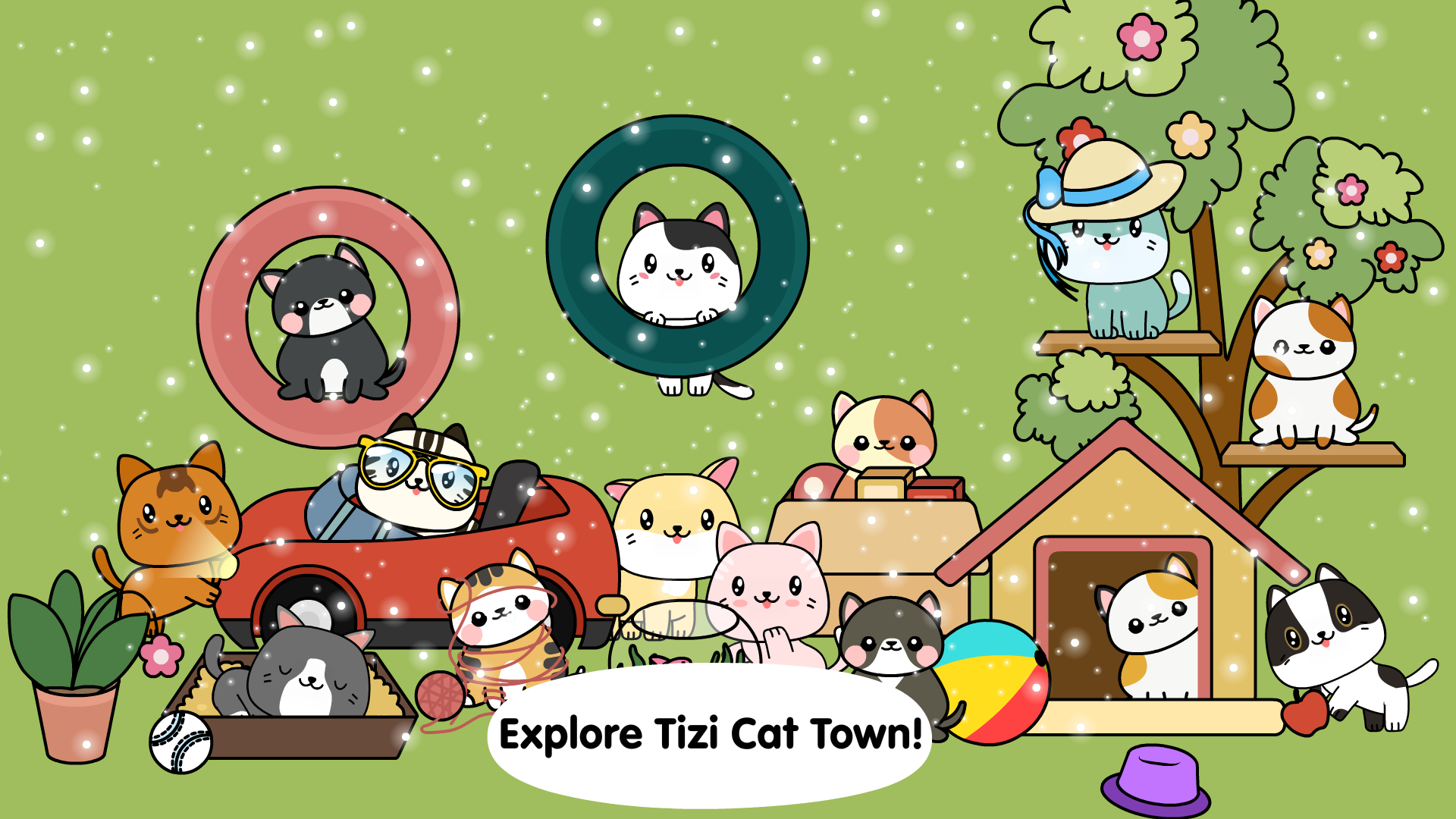 Screenshot 1 of 我的猫咪小鎮-城市生活世界: Tizi之家暢玩猫咪遊戲 2.3.1
