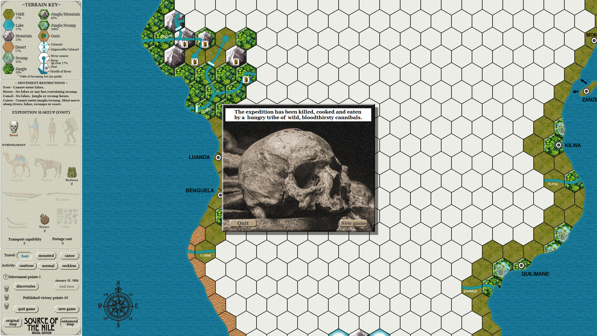 Screenshot of Source of the Nile Digital Edition