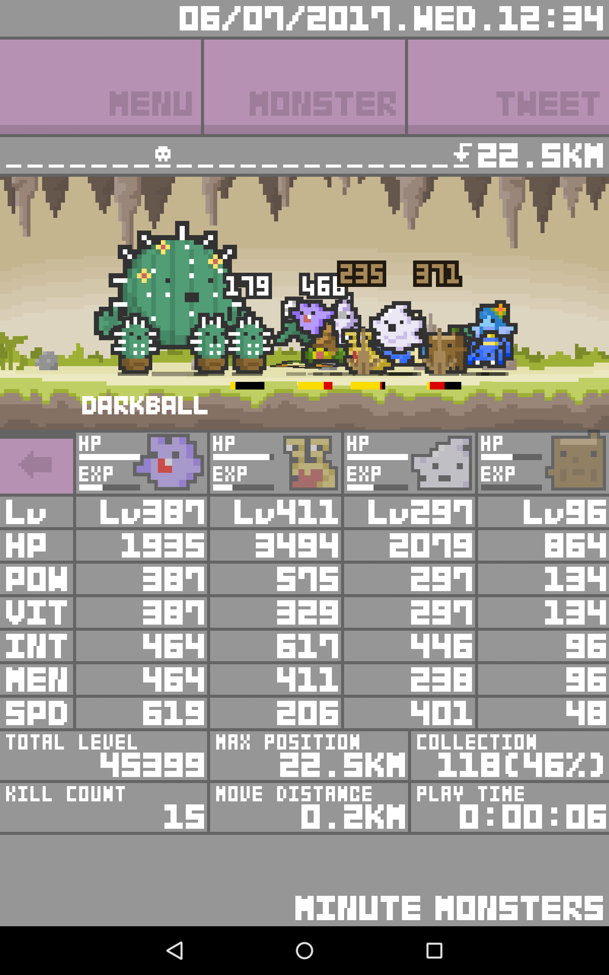 Cuplikan Layar Game MinuteMonsters