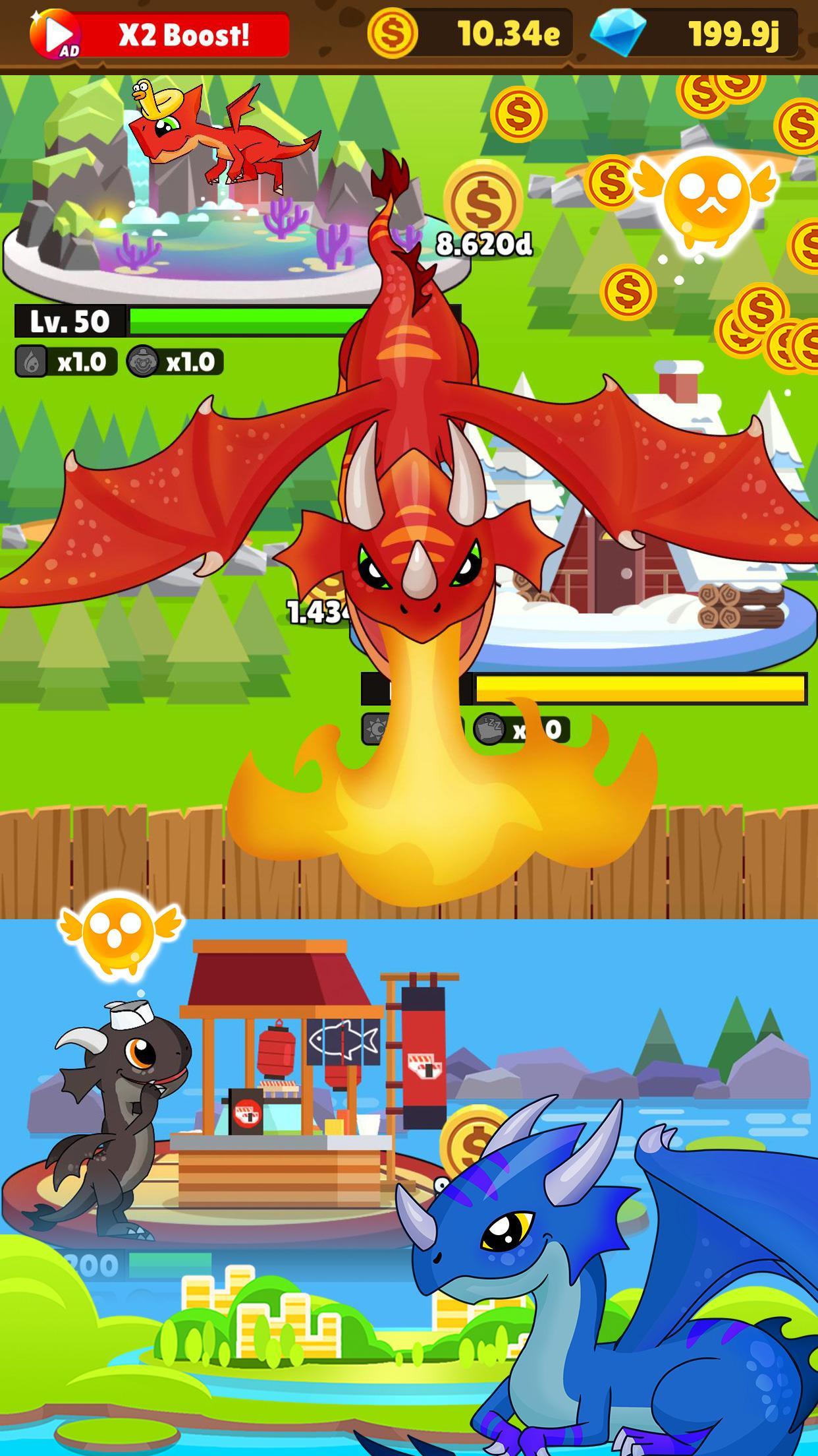 IDLE DRAGON WORLD:FUN GAME Game Screenshot