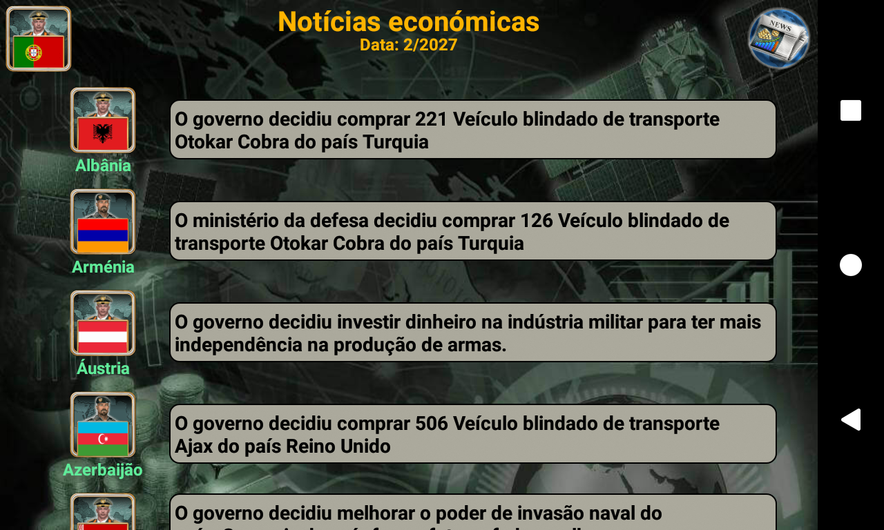 Captura de Tela do Jogo Império Europa