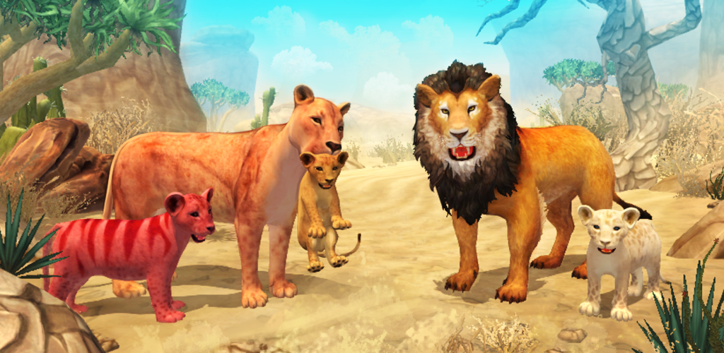 Banner of Lion Family Sim Online - Simulator Hewan 4.2