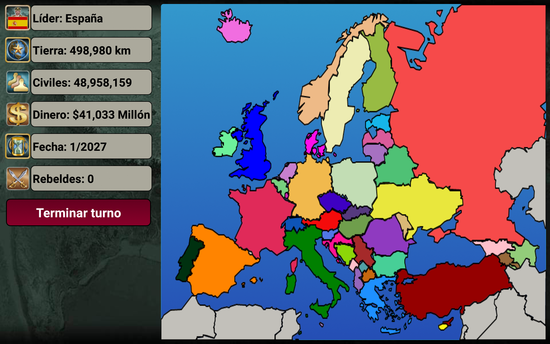 Captura de Pantalla del Juego Imperio de Europa