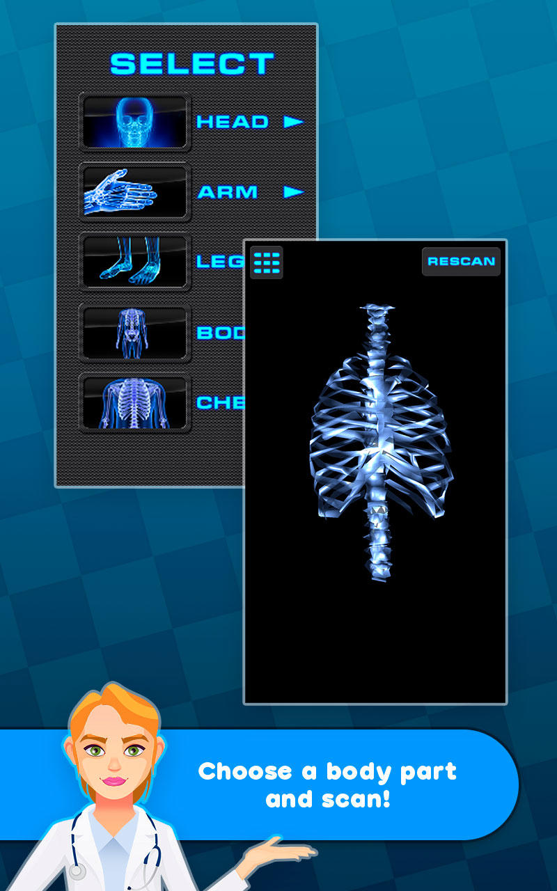 Dr. Simulator: Full Body X-Ray Game Screenshot