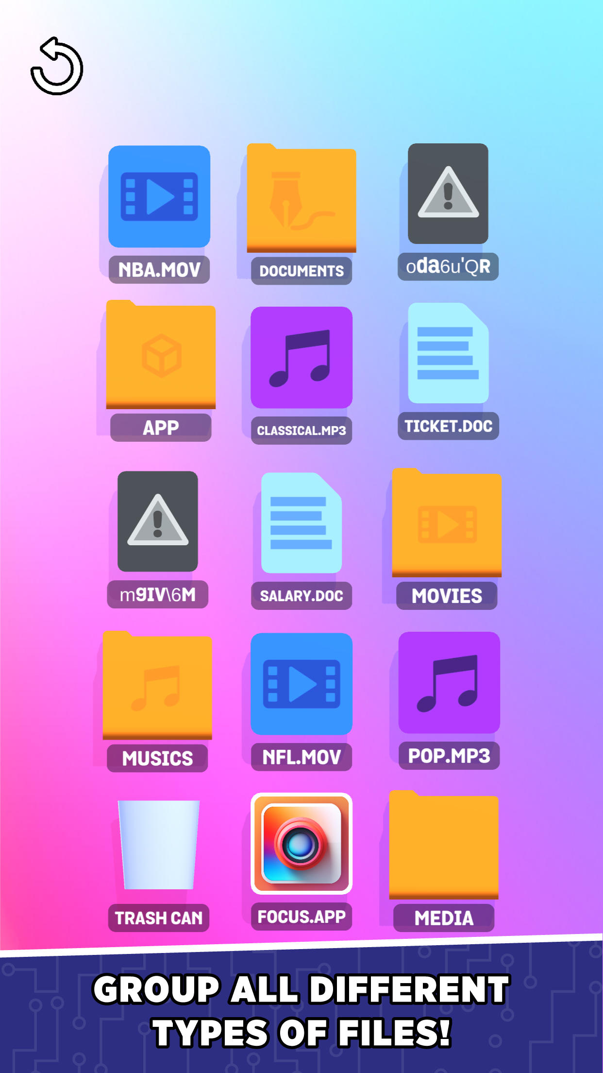 Desktop Sort Game Screenshot