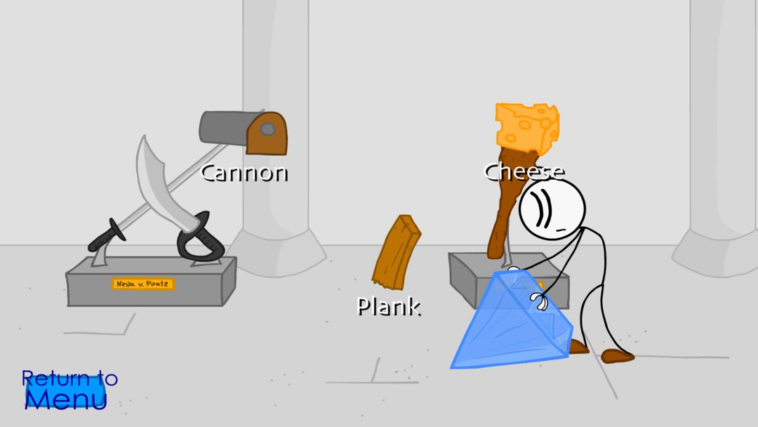 Stealing the diamond, a stickman adventure screenshot game