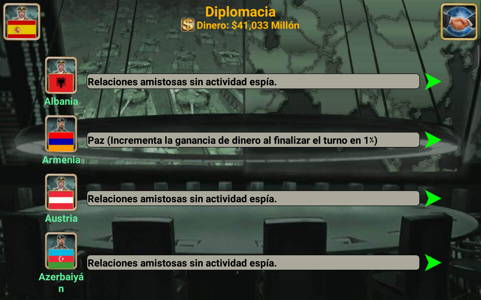 Captura de Pantalla del Juego Imperio de Europa